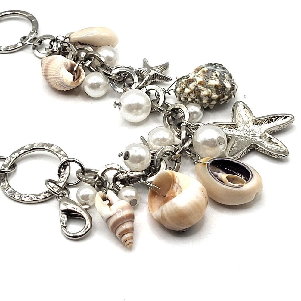 Beach Bohemian Chunky Shell Necklace Bracelet Convertible Jewlery 18in